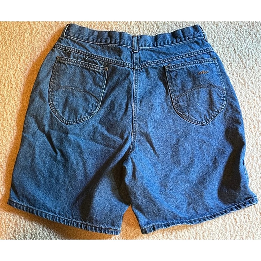 Vintage Chic High Rise Bermuda Blue Denim Mom Jean Shorts Womens 18 Plus